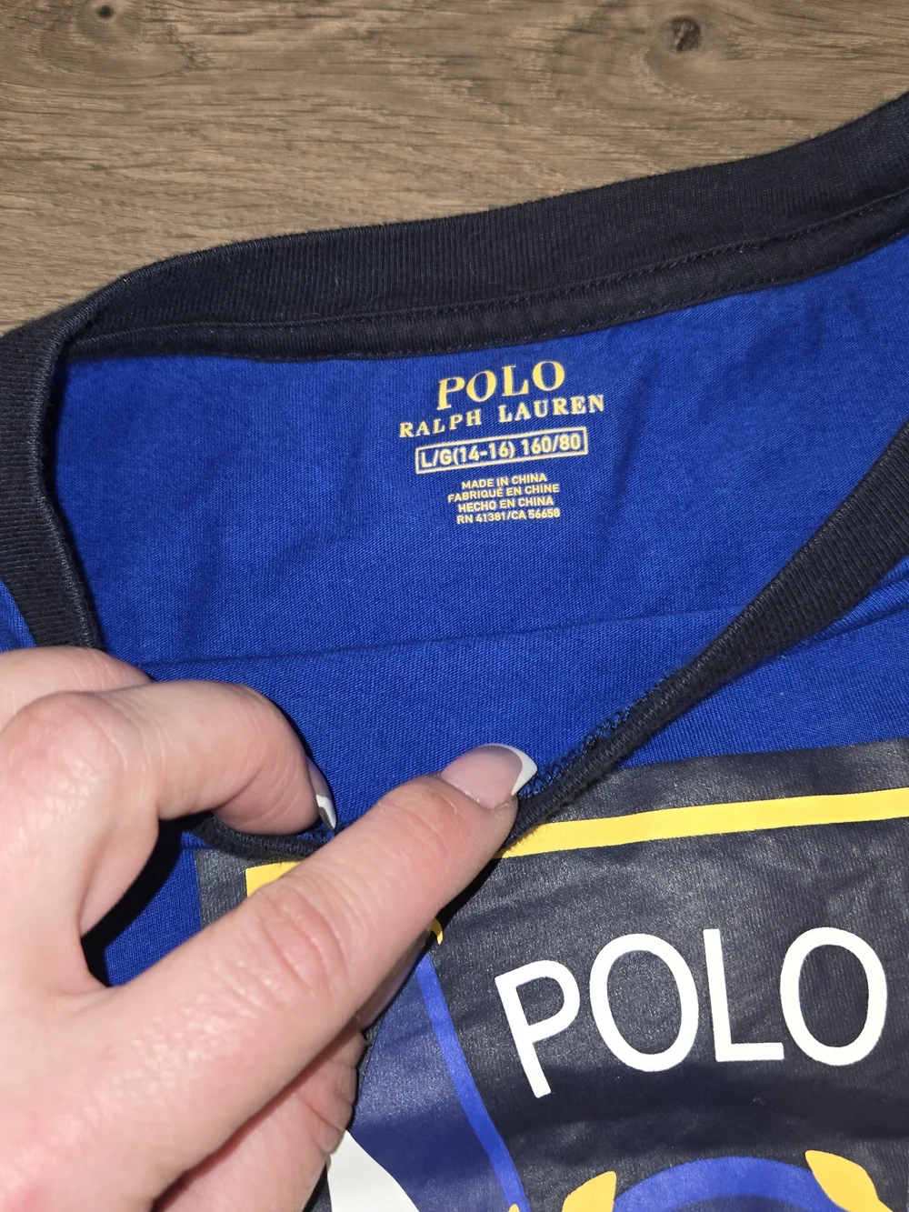 Ralph Lauren Royal Blue Long-Sleeve Polo Crest Tee 14/16